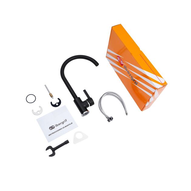 Смеситель для кухни Ibergrif M22118B черный, фото , изображение 8 | SNABZHENIE.com.ua