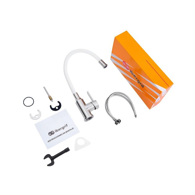 Смеситель для кухни Ibergrif M22119-3 с гибким изливом, фото , изображение 8 | SNABZHENIE.com.ua