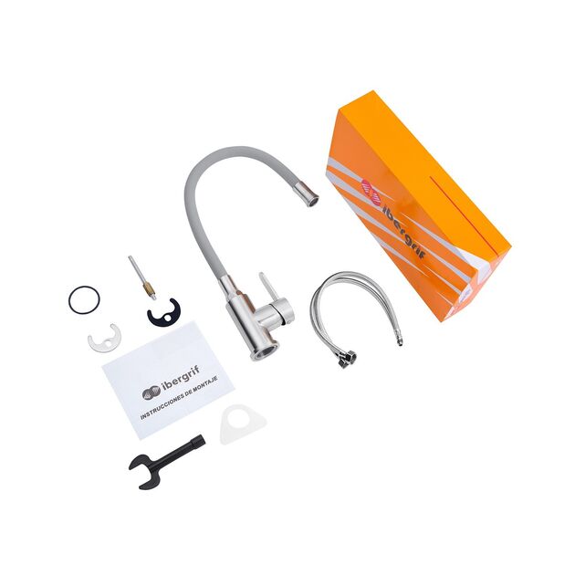 Смеситель кухонный Ibergrif M22119-9 с гибким изливом, фото , изображение 8 | SNABZHENIE.com.ua