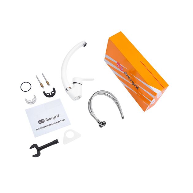 Смеситель для кухни Ibergrif Square M14822W, фото , изображение 8 | SNABZHENIE.com.ua