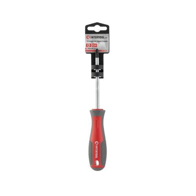 Отвертка крестовая PH2 100 мм, CR-V INTERTOOL VT-3320, фото , изображение 5 | SNABZHENIE.com.ua Отвертка крестовая PH2 100 мм, CR-V INTERTOOL VT-3320, фото , изображение 5 | SNABZHENIE.com.ua