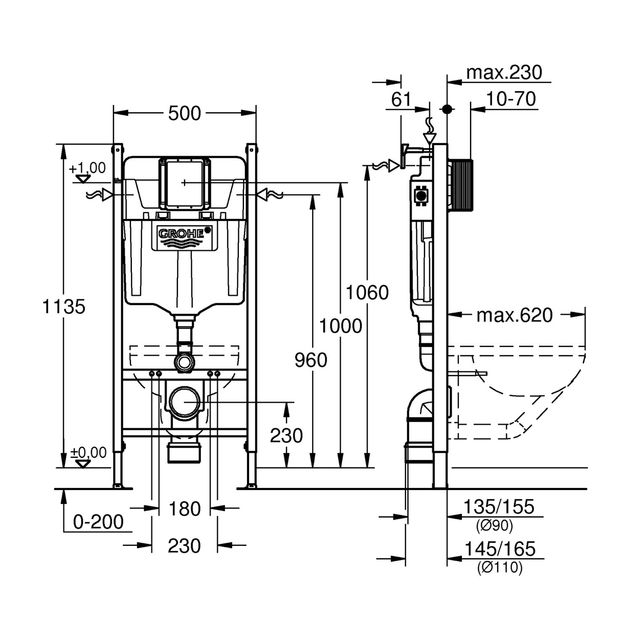Инсталляция для унитаза Grohe QuickFix Solido 2 в 1 38971000, фото , изображение 2 | SNABZHENIE.com.ua Инсталляция для унитаза Grohe QuickFix Solido 2 в 1 38971000, фото , изображение 2 | SNABZHENIE.com.ua