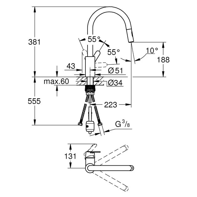 Смеситель для кухни Grohe QuickFix Get 31484001, фото , изображение 2 | SNABZHENIE.com.ua