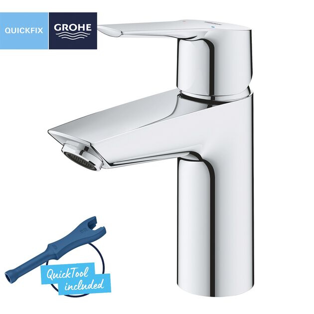 Смеситель для раковины Grohe QuickFix S-Size с донным клапаном, фото , изображение 3 | SNABZHENIE.com.ua Смеситель для раковины Grohe QuickFix S-Size с донным клапаном, фото , изображение 3 | SNABZHENIE.com.ua