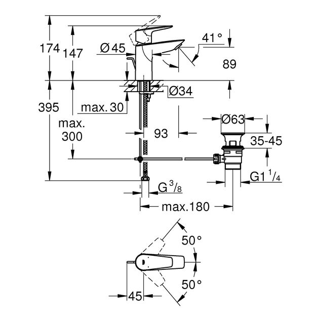 Смеситель для раковины Grohe QuickFix StartEdge S-Size, фото , изображение 2 | SNABZHENIE.com.ua Смеситель для раковины Grohe QuickFix StartEdge S-Size, фото , изображение 2 | SNABZHENIE.com.ua