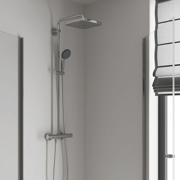 Термостатическая душевая система Grohe Vitalio Start 250 Cube 26697000, фото , изображение 8 | SNABZHENIE.com.ua Термостатическая душевая система Grohe Vitalio Start 250 Cube 26697000, фото , изображение 8 | SNABZHENIE.com.ua
