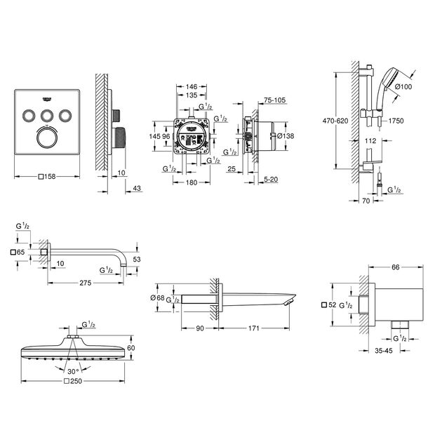 Душевая система Grohe SmartControl скрытого монтажа UA202801C3, фото , изображение 2 | SNABZHENIE.com.ua Душевая система Grohe SmartControl скрытого монтажа UA202801C3, фото , изображение 2 | SNABZHENIE.com.ua