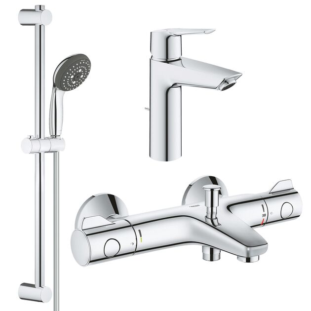Набор смесителей 3 в 1 для ванной Grohe QuickFix Start S-Size, фото  | SNABZHENIE.com.ua