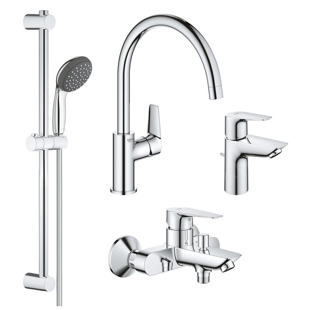 Набор смесителей 4 в 1 для ванной и кухни Grohe QuickFix S-Size, фото  | SNABZHENIE.com.ua