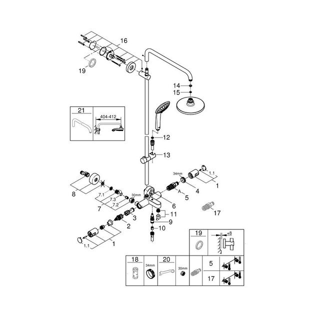 Термостатическая душевая система Grohe Vitalio Joy 260 27860001, фото , изображение 4 | SNABZHENIE.com.ua Термостатическая душевая система Grohe Vitalio Joy 260 27860001, фото , изображение 4 | SNABZHENIE.com.ua