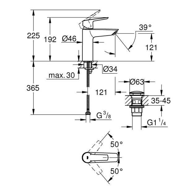 Смеситель для раковины Grohe QuickFix M-Size 235752432, фото , изображение 2 | SNABZHENIE.com.ua Смеситель для раковины Grohe QuickFix M-Size 235752432, фото , изображение 2 | SNABZHENIE.com.ua
