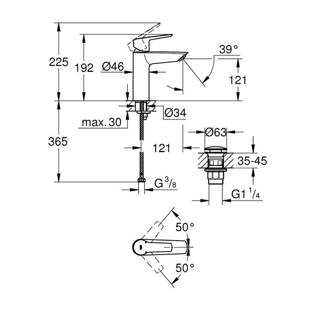 Смеситель для раковины Grohe QuickFix M-Size 24204002, фото , изображение 2 | SNABZHENIE.com.ua Смеситель для раковины Grohe QuickFix M-Size 24204002, фото , изображение 2 | SNABZHENIE.com.ua