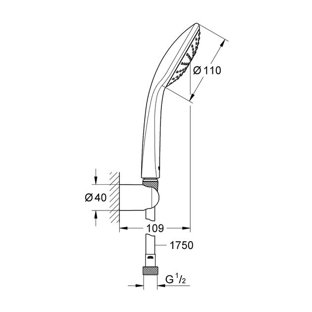 Душовий набір Grohe QuickFix Vitalio Joy 110 Mono 27324000, фото , зображення 2 | SNABZHENIE.com.ua Душовий набір Grohe QuickFix Vitalio Joy 110 Mono 27324000, фото , зображення 2 | SNABZHENIE.com.ua