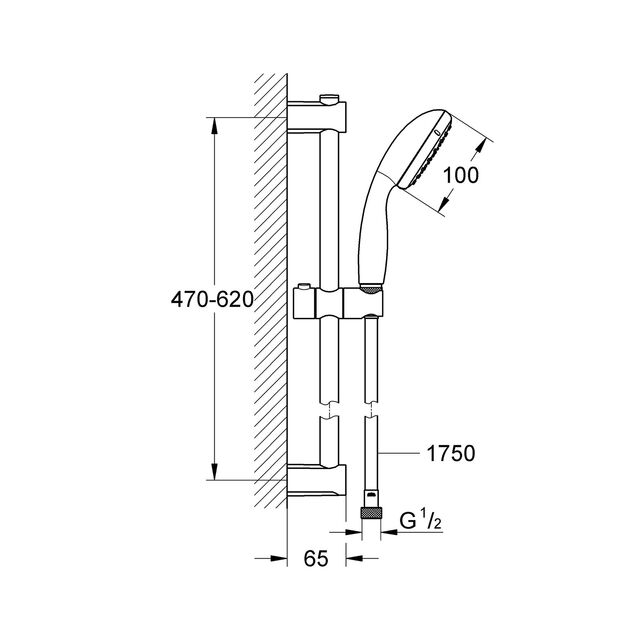 Душовий гарнітур Grohe QuickFix Vitalio Start 100 279482430, фото , зображення 2 | SNABZHENIE.com.ua Душовий гарнітур Grohe QuickFix Vitalio Start 100 279482430, фото , зображення 2 | SNABZHENIE.com.ua