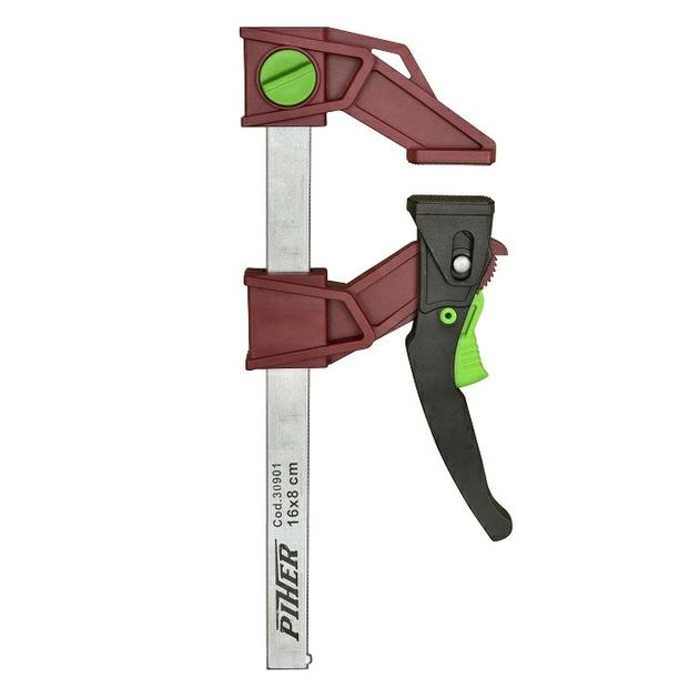 Струбцина столярська Light PAL 16 см max. 120 кг, щоки 8 см, шина 20x5 мм PIHER, фото  | SNABZHENIE.com.ua