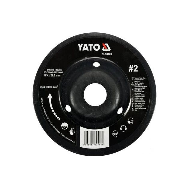 Диск-фреза YATO 125 x 22,2 мм, шліфувальна по дереву, ПВХ, гіпсу, шерохуватість №2 (YT-59169), фото  | SNABZHENIE.com.ua