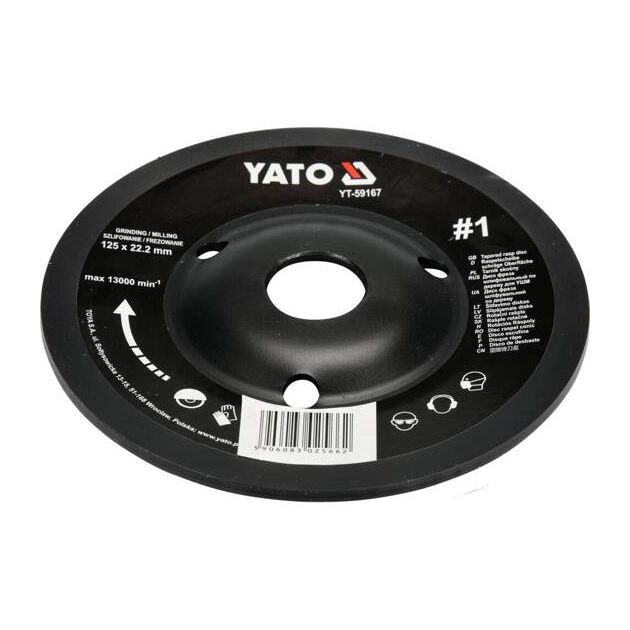 Диск-фреза 125 мм, шлифовальная по дереву и краске YATO (YT-59167), фото  | SNABZHENIE.com.ua