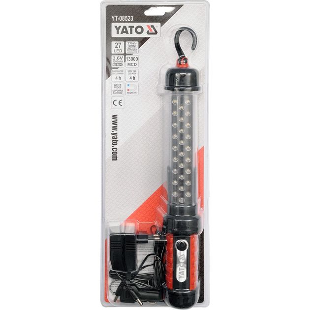 Фонарь аккумуляторный 3,6 В с зарядкой YATO (YT-08523), фото , изображение 6 | SNABZHENIE.com.ua Фонарь аккумуляторный 3,6 В с зарядкой YATO (YT-08523), фото , изображение 6 | SNABZHENIE.com.ua