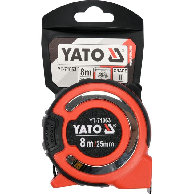 Рулетка YATO 8 м x 25 мм, стальная лента, нейлоновое покрытие, фото , изображение 4 | SNABZHENIE.com.ua Рулетка YATO 8 м x 25 мм, стальная лента, нейлоновое покрытие, фото , изображение 4 | SNABZHENIE.com.ua
