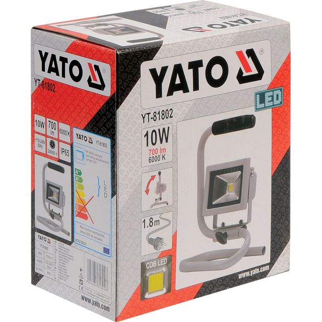 Прожектор діодний, переносний, мережевий, 10 Вт, 700 Lm YATO (YT-81802), фото , зображення 2 | SNABZHENIE.com.ua Прожектор діодний, переносний, мережевий, 10 Вт, 700 Lm YATO (YT-81802), фото , зображення 2 | SNABZHENIE.com.ua
