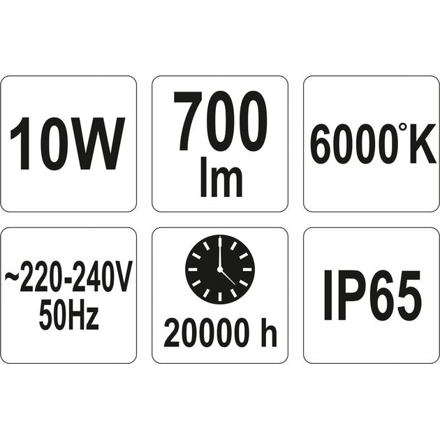 Прожектор діодний, переносний, мережевий, 10 Вт, 700 Lm YATO (YT-81802), фото , зображення 4 | SNABZHENIE.com.ua Прожектор діодний, переносний, мережевий, 10 Вт, 700 Lm YATO (YT-81802), фото , зображення 4 | SNABZHENIE.com.ua