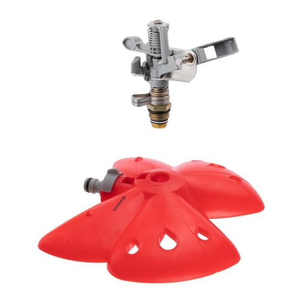 Дощуватель пульсуючий з повною/частковою зоною поливу на базі, круг/сектор поливу до 12 м, metal INTERTOOL GE-0074, фото , зображення 3 | SNABZHENIE.com.ua Дощуватель пульсуючий з повною/частковою зоною поливу на базі, круг/сектор поливу до 12 м, metal INTERTOOL GE-0074, фото , зображення 3 | SNABZHENIE.com.ua