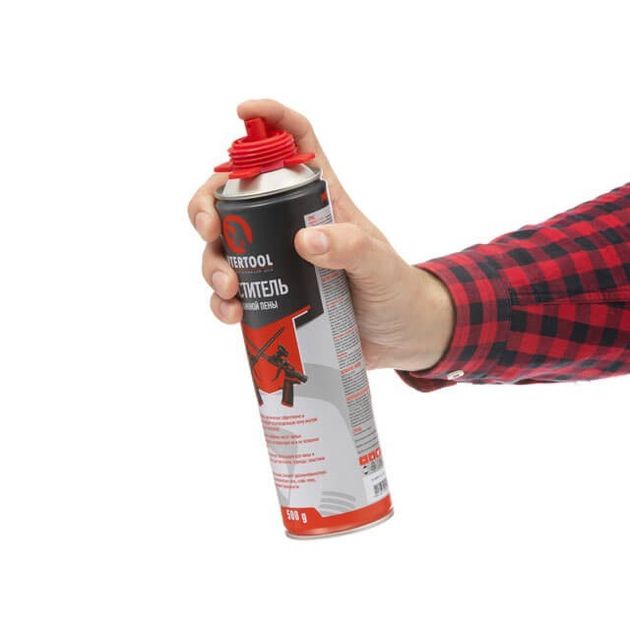 Очистник монтажної піни, 500 мл INTERTOOL FS-0099, фото , зображення 3 | SNABZHENIE.com.ua