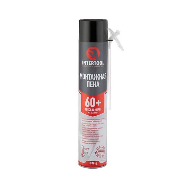 Пена монтажная всесезонная INTERTOOL FS-1100, 750мл, 60л.+, фото  | SNABZHENIE.com.ua