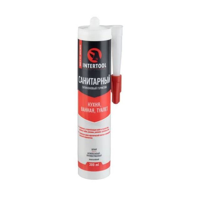 Силиконовый санитарный герметик белый 300мл INTERTOOL FS-3031, фото  | SNABZHENIE.com.ua
