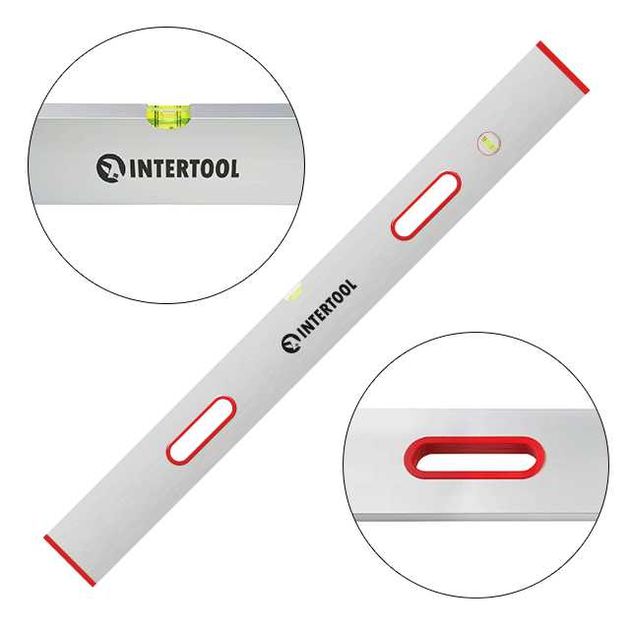 Правило-уровень 100 см, 2 капсулы, вертикальный и горизонтальный INTERTOOL MT-2110, фото  | SNABZHENIE.com.ua