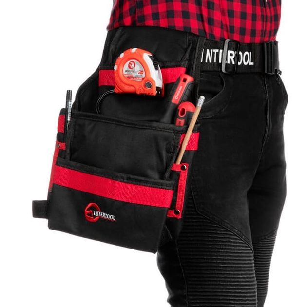 Сумка поясная строительная, 3 кармана, полиэстер INTERTOOL SP-1014, фото , изображение 4 | SNABZHENIE.com.ua Сумка поясная строительная, 3 кармана, полиэстер INTERTOOL SP-1014, фото , изображение 4 | SNABZHENIE.com.ua