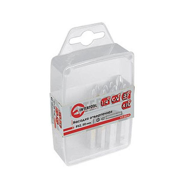 Набор бит PH2 1/4" 50 мм - 10 шт. INTERTOOL VT-0014, фото  | SNABZHENIE.com.ua