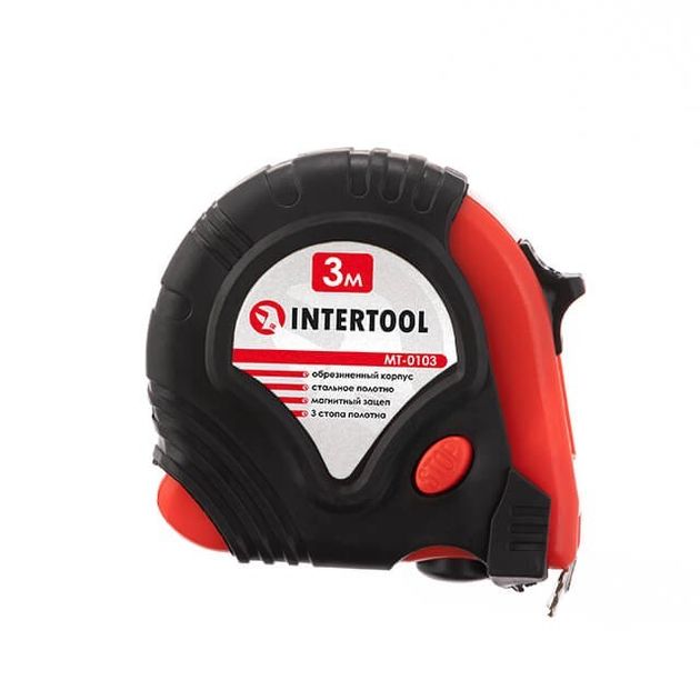 Рулетка INTERTOOL MT-0103 3 м*16 мм с металлическим полотном и стопорами, фото , изображение 2 | SNABZHENIE.com.ua Рулетка INTERTOOL MT-0103 3 м*16 мм с металлическим полотном и стопорами, фото , изображение 2 | SNABZHENIE.com.ua