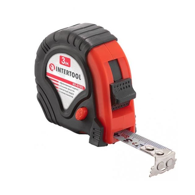 Рулетка INTERTOOL MT-0103 3 м*16 мм с металлическим полотном и стопорами, фото  | SNABZHENIE.com.ua
