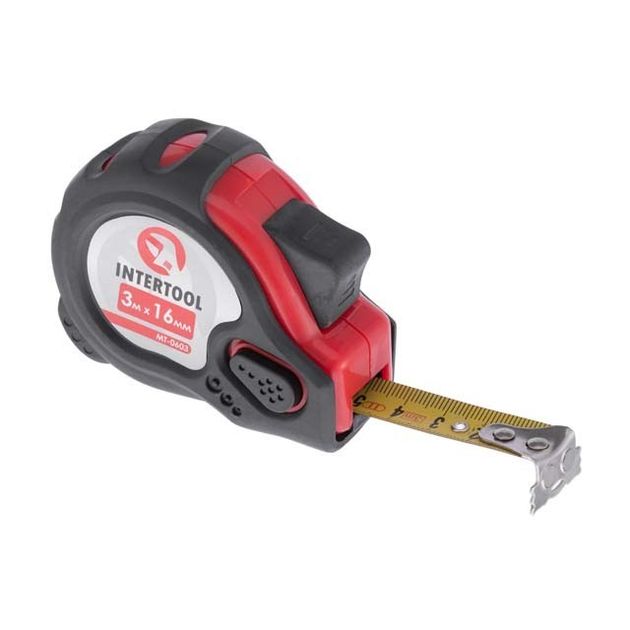Рулетка 3м*16мм с фиксатором и магнитом INTERTOOL MT-0603, фото  | SNABZHENIE.com.ua