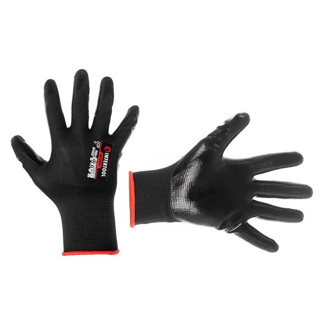 Перчатка трикотажная с гладким нитриловым покрытием 9 INTERTOOL SP-0187, фото  | SNABZHENIE.com.ua