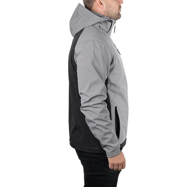 Куртка SOFTSHELL светло-серая с капюшоном, трехслойная, XXXL, фото , изображение 6 | SNABZHENIE.com.ua