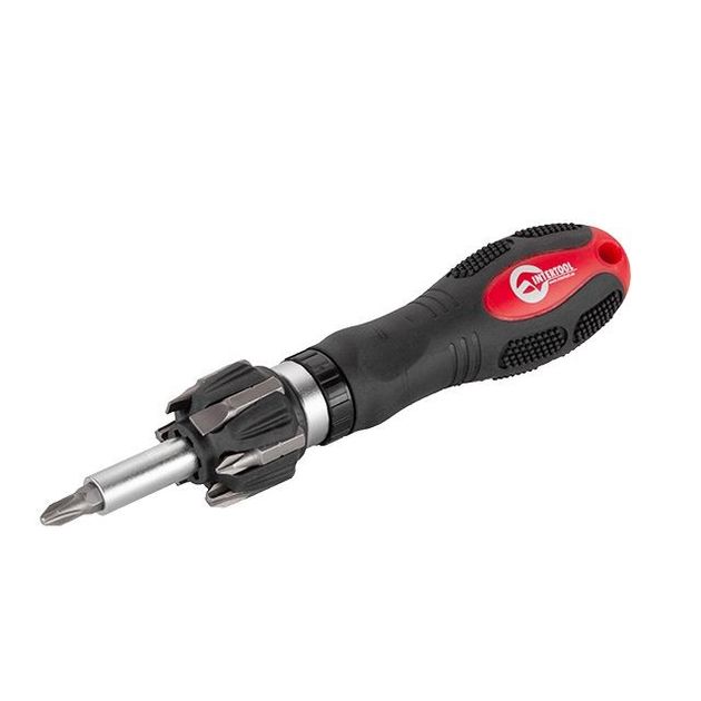 Реверсивная отвертка с набором насадок 7 шт. INTERTOOL HT-0408, фото  | SNABZHENIE.com.ua