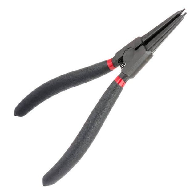 Щипці для зняття та установки стопорних кілець 180мм, прямі на розжим, 40CrV, фосфатовані. INTERTOOL HT-7018, фото , зображення 3 | SNABZHENIE.com.ua