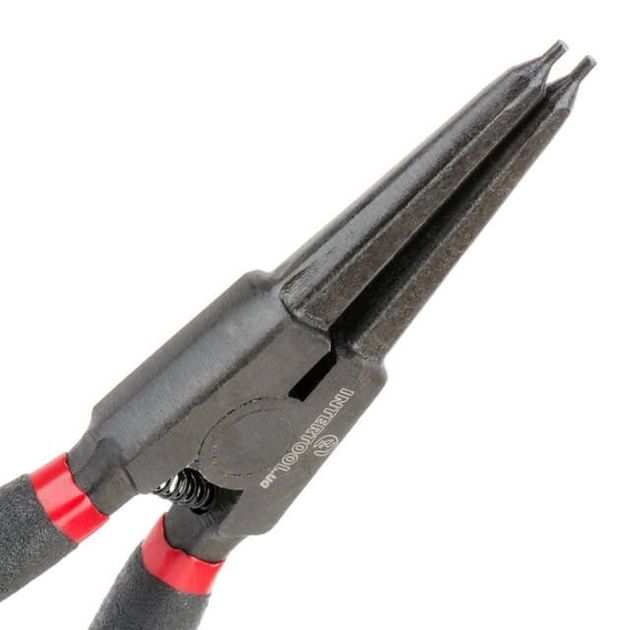 Щипці для зняття та установки стопорних кілець 180мм, прямі на розжим, 40CrV, фосфатовані. INTERTOOL HT-7018, фото , зображення 4 | SNABZHENIE.com.ua