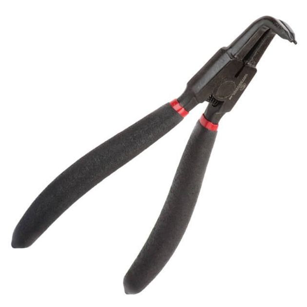 Щипці для зняття та установки стопорних кілець 180 мм, вигнуті на розжим, 40CrV, фосфатовані. INTERTOOL HT-7019, фото , зображення 3 | SNABZHENIE.com.ua