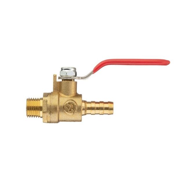 Кран шаровый 1/4" латунный на шланг 8мм STORM INTERTOOL PT-1888, фото , изображение 2 | SNABZHENIE.com.ua