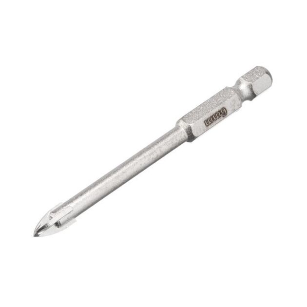 Сверло для стекла и керамики 6 мм HEX 1/4'' INTERTOOL SD-0286, фото  | SNABZHENIE.com.ua