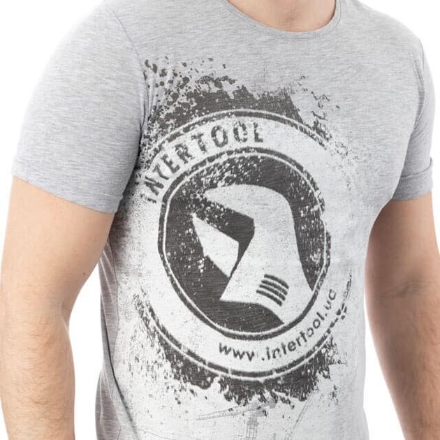 Футболка сіра меланж XXL 100% хлопок INTERTOOL SP-2225, фото , зображення 5 | SNABZHENIE.com.ua Футболка сіра меланж XXL 100% хлопок INTERTOOL SP-2225, фото , зображення 5 | SNABZHENIE.com.ua