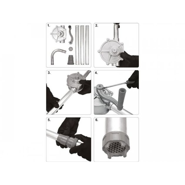 Насос ручний для перекачування олії VOREL, алюмінієвий, продуктивність 20 л/хв, 32 мм, L = 1 м (VO-78002), фото , зображення 2 | SNABZHENIE.com.ua