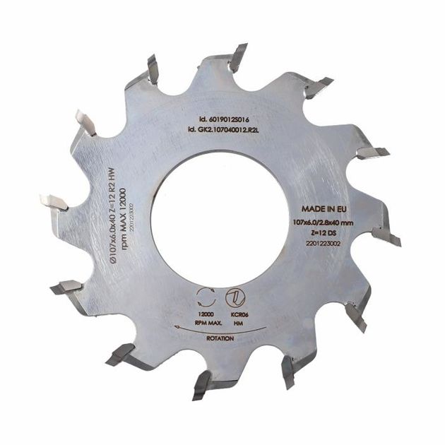 Пильный диск GK2 HM D=107 F=40 Z=12 R=2 K=6 LH Итальянские инструменты, фото  | SNABZHENIE.com.ua