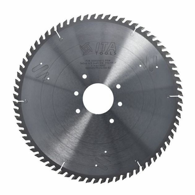 Диск пильний Panel sizing saw blade D=360 F=65 Z=72 K/P=4,4/3,2 TP PH: 2/9/100 + 2/9/110 Ita Tools, фото  | SNABZHENIE.com.ua