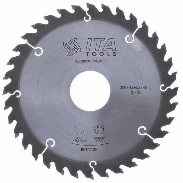 Пильный диск Conical D=200 F=45 Z=36 K=4,8-6,0 P=3,5 Ita Tools, фото  | SNABZHENIE.com.ua