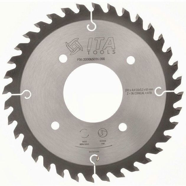 Диск пилы Conical D=200 F=65 Z=36 K=4.4-5.6 P=3.2 Ita Tools, фото  | SNABZHENIE.com.ua