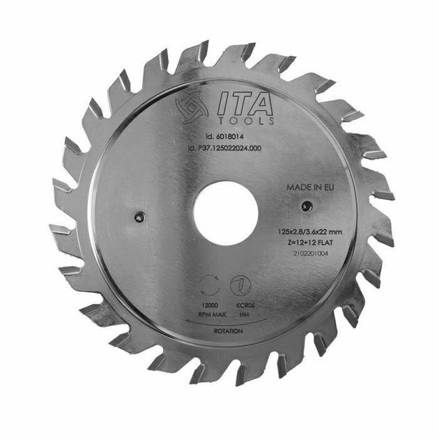 Диск пильный Adjusting D=125 F=22 Z=12+12 K=2,8-3,6 FLAT Ita Tools, фото  | SNABZHENIE.com.ua